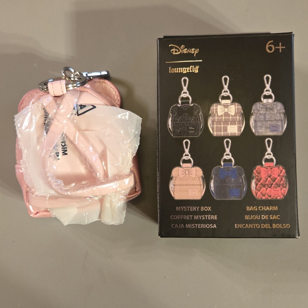 Loungefly Disney Minnie Mouse Blind Box Mini Backpack Keychain Charm - Pink - Picture 2 of 2